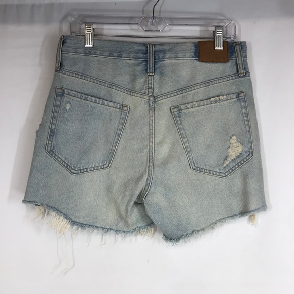 AERO 889 High Rise Cut Off Ripped Denim Shorts Women Size 8 Distressed Frayed - Picture 4 of 11